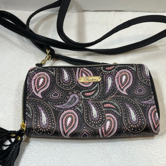Buxton Pretty Paisley Ultimate Zip Around Organizer Crossbody Shoulder Bag - Picture 2 of 13